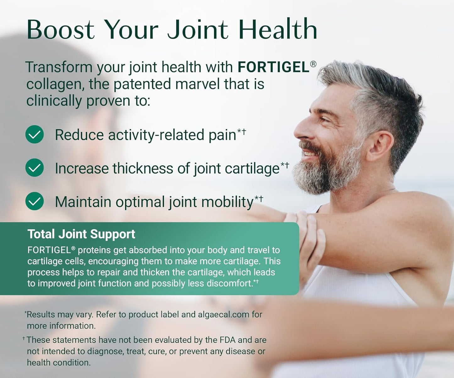 AlgaeCal Collagen – 4 Clinically Supported Peptides for Bone, Joint & Skin Health (30 Servings)