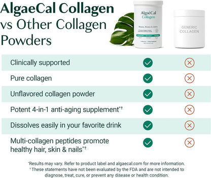 AlgaeCal Collagen – 4 Clinically Supported Peptides for Bone, Joint & Skin Health (30 Servings)