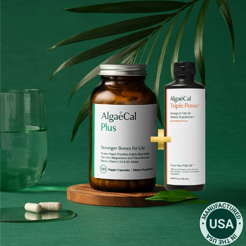 AlgaeCal Bone Health Bundle – Calcium, Vitamin D3 & K2 + Omega-3 Fish Oil